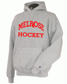 Melrose HS Hockey Heavyweight Grey Hooded Sweatshirt