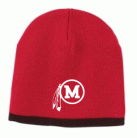 Melrose HS Hockey Red w/Black Knit Beanie Cap